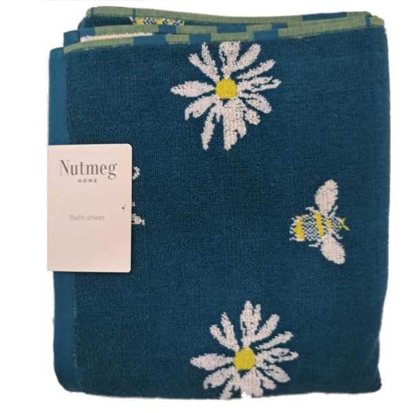 Nutmeg Bee & Daisy Design Bath Sheet