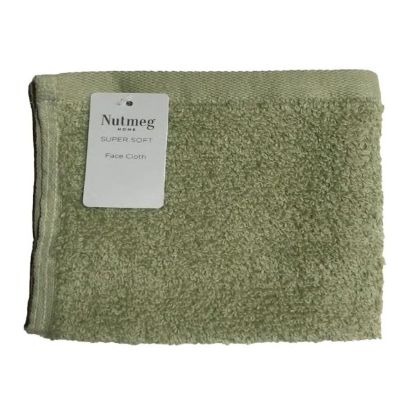 Nutmeg Home Supersoft Cotton Face Cloth Sage