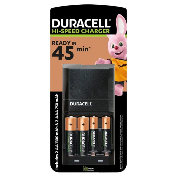 Duracell Battery Charger Charges In 45 Min With 2 AA And 2 AAA Batteries