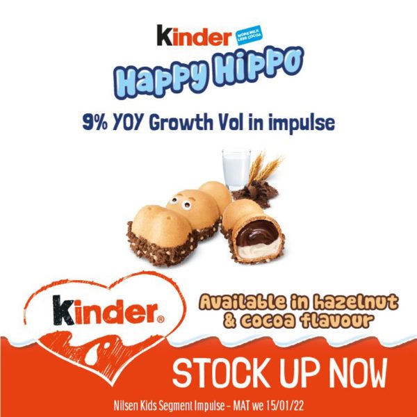 Kinder Happy Hippo Cocoa Cream Biscuits