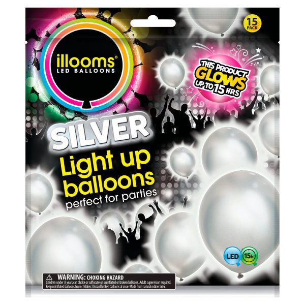 Illooms Silver Light Up Balloons