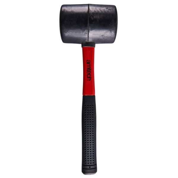 32oz (900g) Black rubber mallet with fibreglass shaft