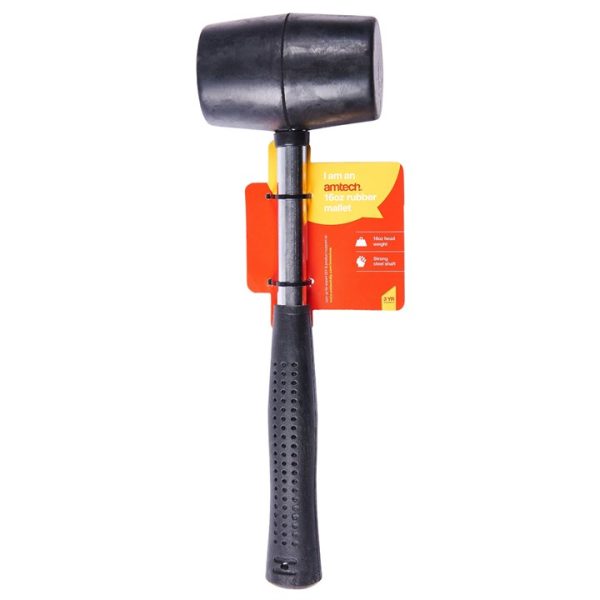 16oz (450g) Rubber mallet with steel shaft