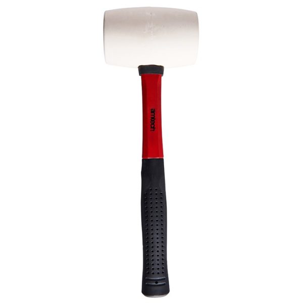 16oz (450g) White rubber mallet with fibreglass shaft