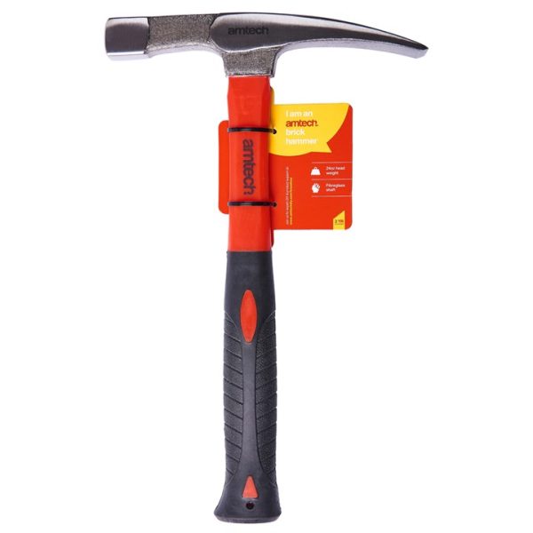 Brick hammer with fibreglass handle