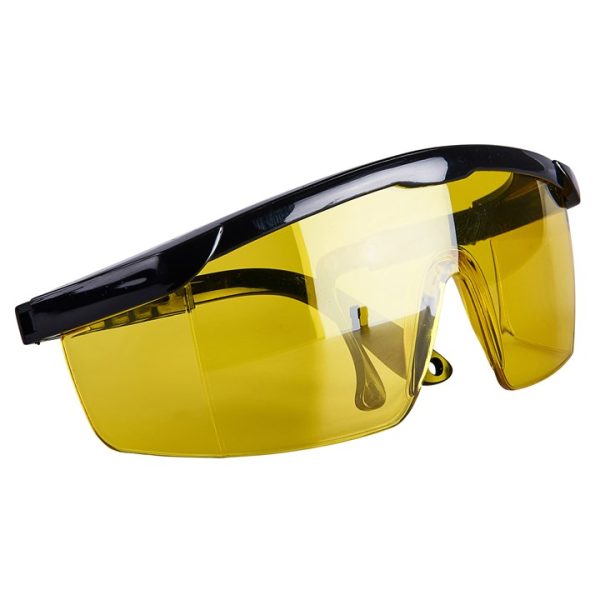 Safety glasses with yellow lenses