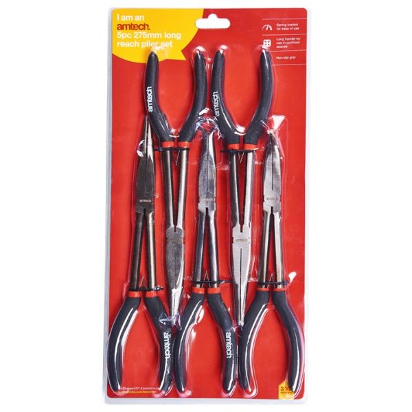 5 Piece 280mm ( 11") Long reach plier set