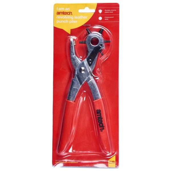 Revolving leather punch plier