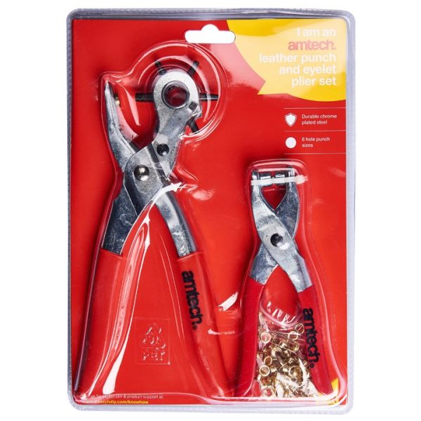 Leather punch and eyelet plier set