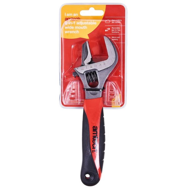 2-in-1 Wide mouth pipe wrench/adjustable wrench