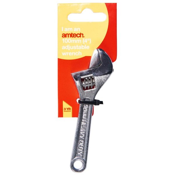 100mm (4")Adjustable wrench with 15mm (1/2") jaw opening