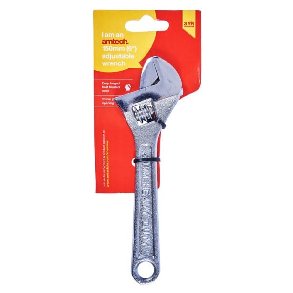 150mm (6") Adjustable wrench with 20mm (0.8") jaw opening