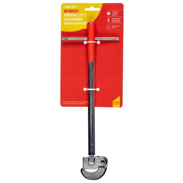 280mm (11in) Adjustable basin wrench