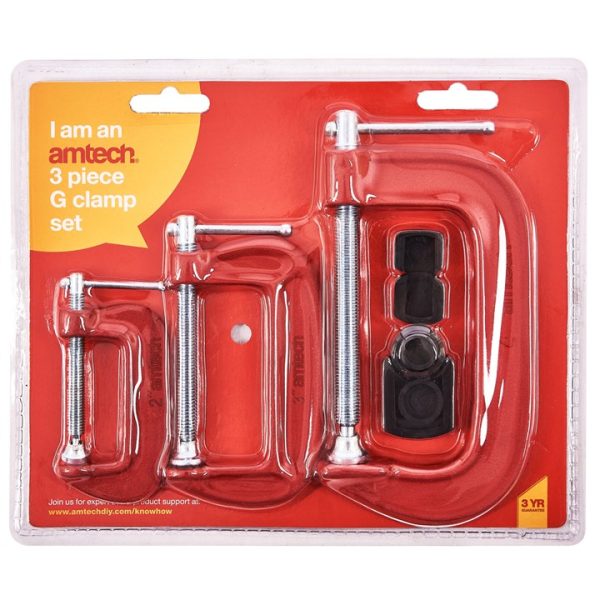 3 Piece G-clamp set