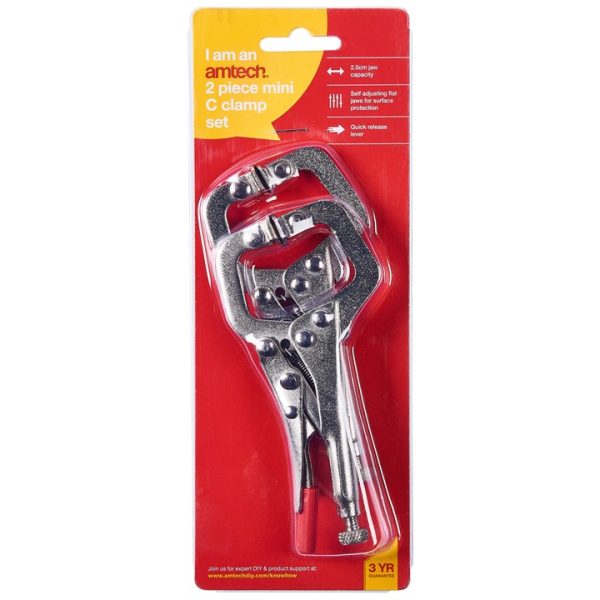 2 Piece mini C clamp set