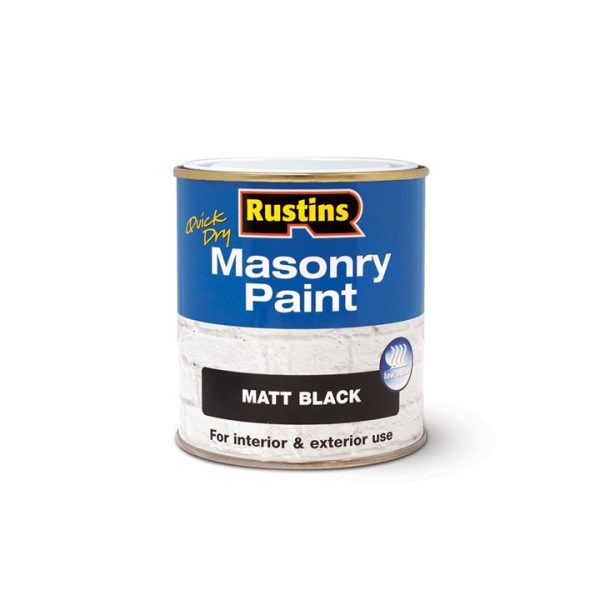 Rustins Masonry Paint Black 250Ml (Maspb250)