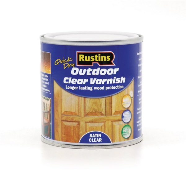 Rustins Outdoor Clear Varnish Satin 250Ml (Eavs250)