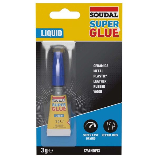 Soudal superglue liquid - CLEAR (3g)