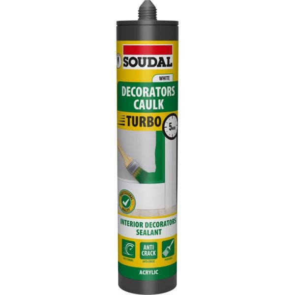 Soudal Turbo Decorators Caulk - Extra WHITE (290ml)