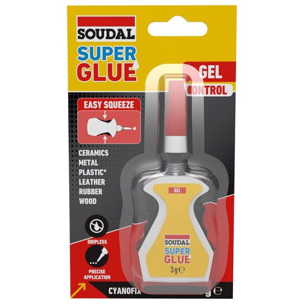 Soudal superglue gel control - CLEAR (3g)