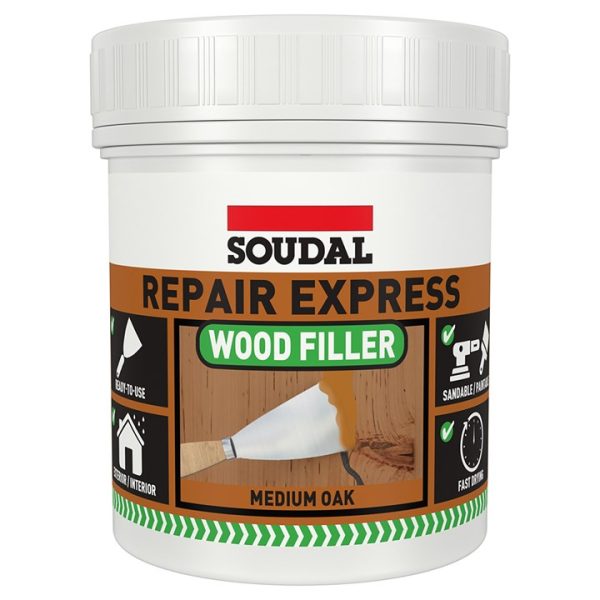 Soudal repair express wood filler - MEDIUM OAK (400gm)