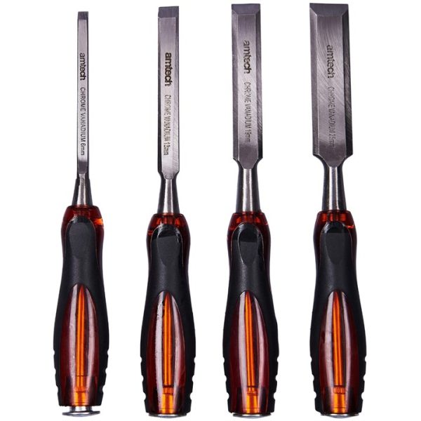 4 Piece go thru wood chisel set