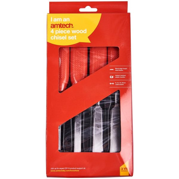 4 Piece wood chisel set