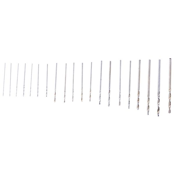 20 Piece high speed steel (HSS) micro drill bits (0.3mm - 1.6mm)