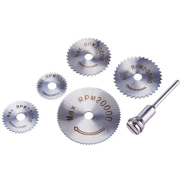 6 Piece high speed steel (HSS) saw disc set