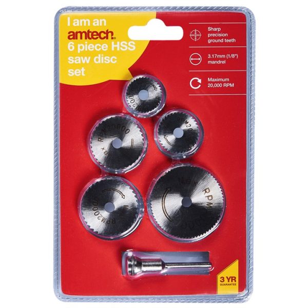 6 Piece high speed steel (HSS) saw disc set