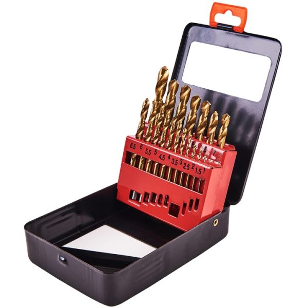 19 Piece titanium coated drill bit set