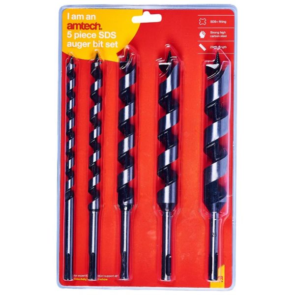 5 Piece SDS auger drill bit set (230mm length)