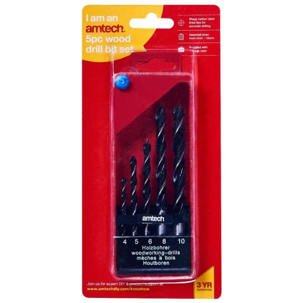 5 Piece wood drill bit set