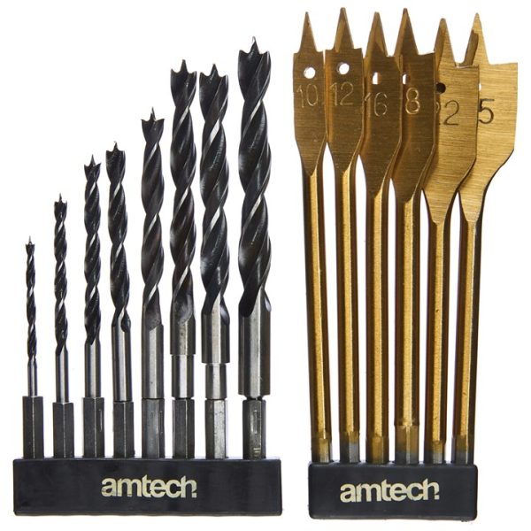 14 Piece hex shank wood drill set