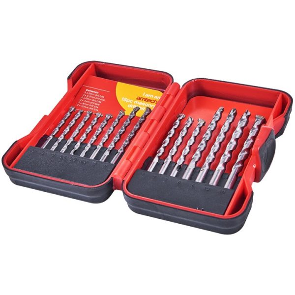 15 Piece Tungsten masonry drill bit set