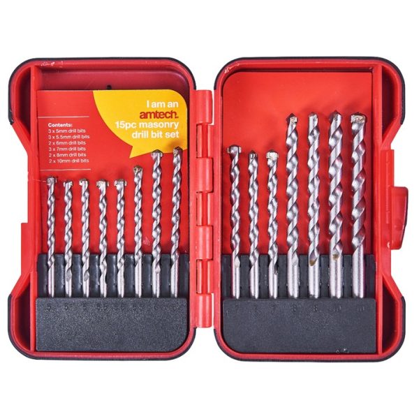 15 Piece Tungsten masonry drill bit set