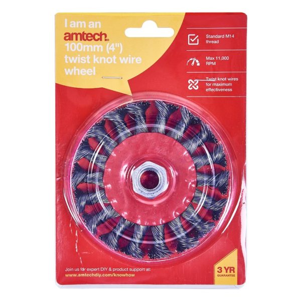 100mm (4") Twist knot wire wheel