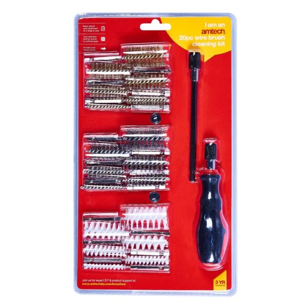 20 Piece wire brush cleaning kit