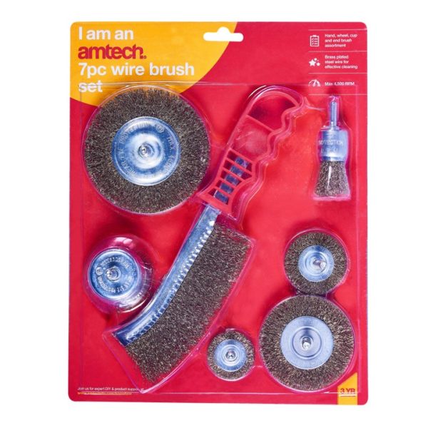 7 Piece wire brush set