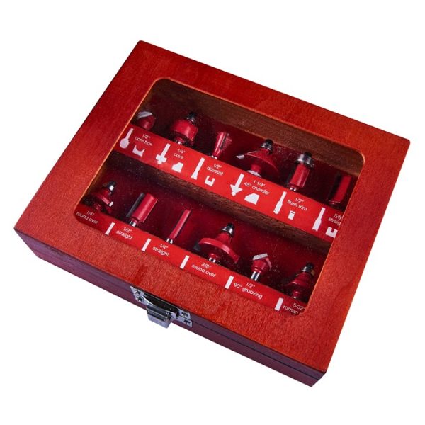 12 Piece 6.25mm (1/4") router bit set