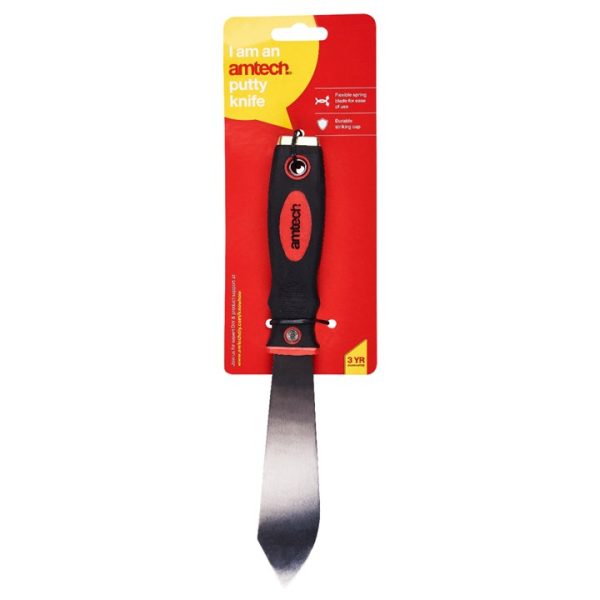 Putty knife with soft grip handle