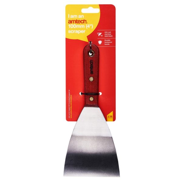 100mm (4") Heavy duty scraper with wooden handle