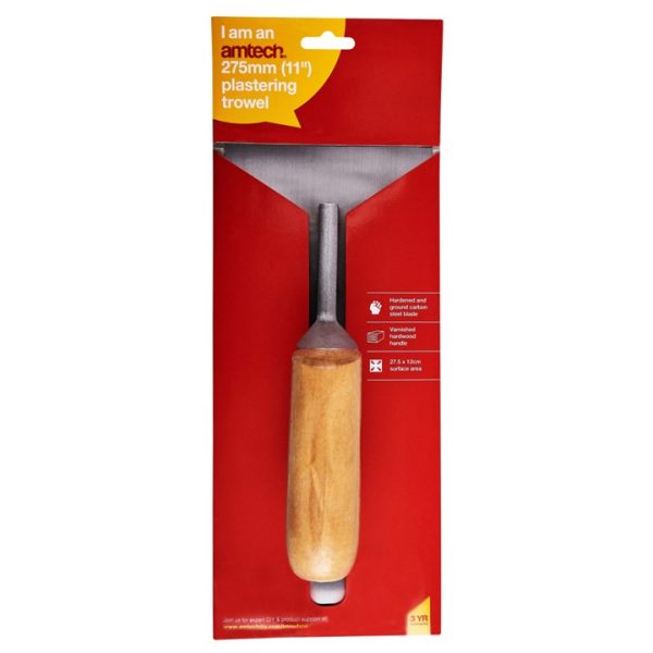 280mm (11") Plastering trowel with wooden handle