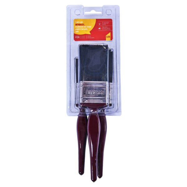 3 Piece no bristle loss paint brush set