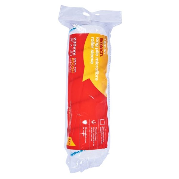 230mm (9") x 38mm (1.5") Long pile (18mm) roller sleeve - microfibre