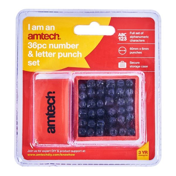 36 Piece number and letter punch set