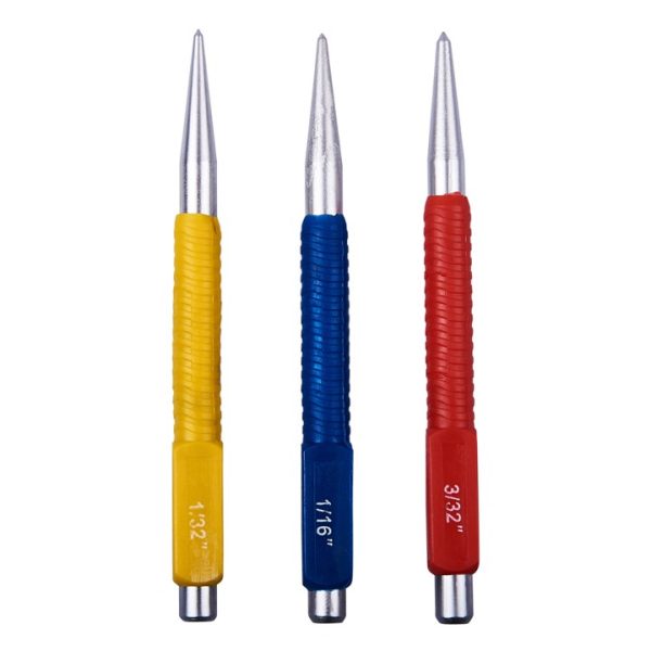 3 Piece colour coded centre punch set