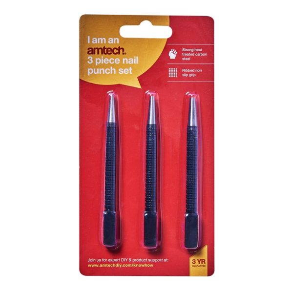 3 Piece nail punch set