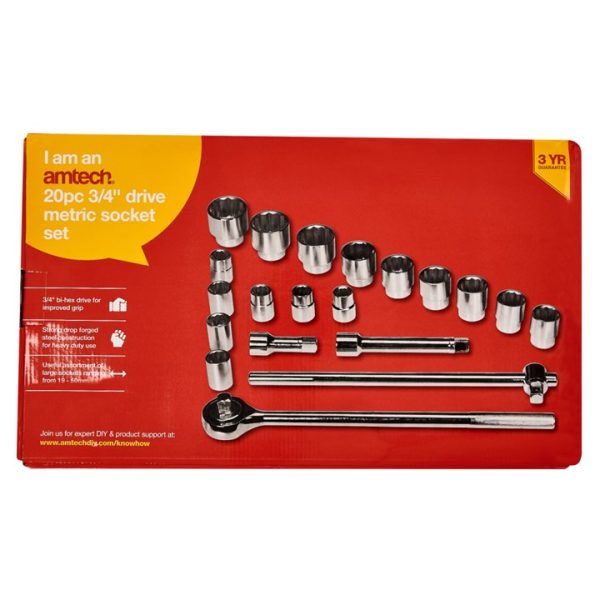 20 Piece 3/4'' socket set