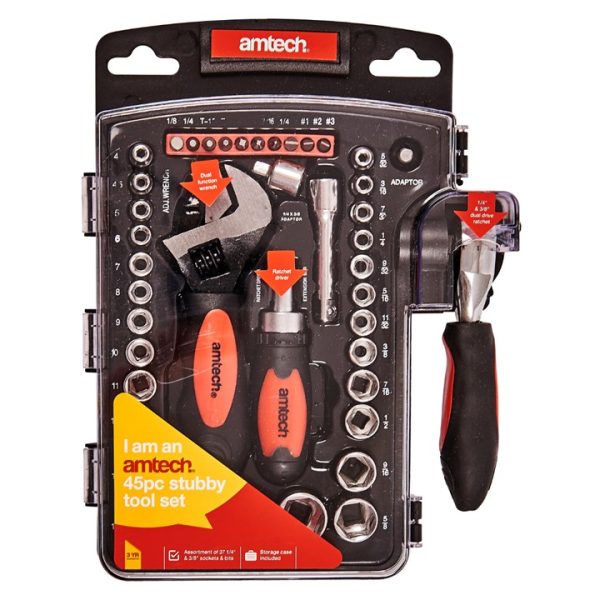 45 Piece stubby tool set